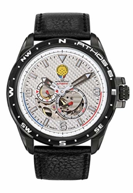 Patrouille de France Athos6 Herren-Armbanduhr, automatisch, Stahl, Leder, Schwarz, A6-100SCS-668068 - 1