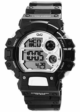 Q&Q Herrenuhr Weiß Schwarz Digital Silikon Quarz Armbanduhr - 1