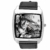 Quadratische Armbanduhr aus schwarzem Leder für Fans von John Wayne - 1