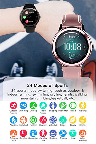 Smartwatch Damen Herren Sport Fitness Armband Uhr mit Pulsmesser Schrittzähler Wasserdicht Armbanduhr Schlaf Tracker Kamerasteuerung Wetter Wecker Stoppuhr - 3