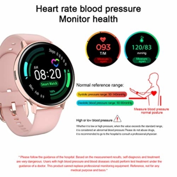 Smartwatch Damen Uhr Telefon Sport Herren Pulsuhr Tracker Uhr mit Blutdruckmessung Armbanduhr Schrittzähler Wasserdicht Kalorienzähler Fitness Armband - 4