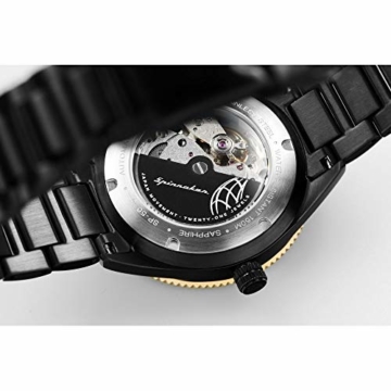 Spinnaker Herren-Armbanduhr, automatisch, 40 mm, schwarzes Zifferblatt, Armband aus Stahl, Schwarz, SP-5075-33 - 5