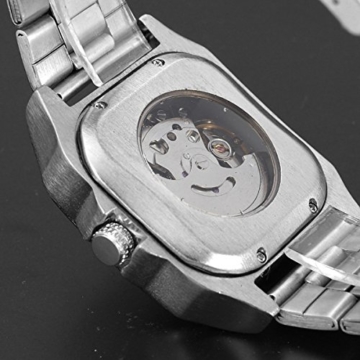 Sports Watches Herrenuhren Schweizer Uhren Japan Männer Klassische quadratische Leder hohl automatische mechanische Uhr Damenuhren (Color : 2) - 2