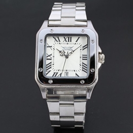 Sports Watches Herrenuhren Schweizer Uhren Japan Männer Klassische quadratische Leder hohl automatische mechanische Uhr Damenuhren (Color : 2) - 1