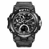 Sportuhr Herren Dual Time Miliatry Uhren Chrono Alarm Armbanduhr Classic Digitaluhr 22cm Schwarz - 1