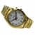 Sprechende Armbanduhr, analog, mit Alarm, Uhrzeit und Datum auf Französisch, für Blind- und Sehbehinderte, goldfarben, doppelte Verriegelung Armband aus Edelstahl TUF-G708 - 5