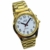 Sprechende Armbanduhr, analog, mit Alarm, Uhrzeit und Datum auf Französisch, für Blind- und Sehbehinderte, goldfarben, doppelte Verriegelung Armband aus Edelstahl TUF-G708 - 7