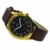 Sprechende Armbanduhr, analog, mit Alarm, Uhrzeit und Datum auf Französisch, für Blind- und Sehbehinderte, goldfarben, Armband aus Leder, braun, TUF-G806 - 9