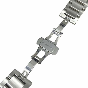 Sprechende Armbanduhr, analog, mit Alarm, Uhrzeit und Datum auf Französisch, für Blind- und Sehbehinderte, goldfarben, zweifarbiges Armband aus Edelstahl TUF-G705 - 9