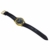 Sprechende Armbanduhr, analog, mit Alarm, Uhrzeit und Datum auf Französisch, für Blind- und Sehbehinderte, goldfarben, Armband aus schwarzem Leder TUF-G807 - 6
