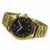 Sprechende Armbanduhr, analog, mit Alarm, Uhrzeit und Datum auf Französisch, für Blind- und Sehbehinderte, goldfarben, doppelte Verriegelung Armband aus Edelstahl TUF-G808 - 5