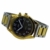 Sprechende Armbanduhr, analog, mit Alarm, Uhrzeit und Datum auf Französisch, für Blind- und Sehbehinderte, goldfarben, zweifarbiges Armband aus Edelstahl TUF-G805 - 6