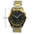 Sprechende Armbanduhr, analog, mit Alarm, Uhrzeit und Datum auf Französisch, für Blind- und Sehbehinderte, goldfarben, zweifarbiges Armband aus Edelstahl TUF-G805 - 7