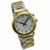 Sprechende Armbanduhr, analog, mit Alarm, Uhrzeit und Datum auf Französisch, für Blind- und Sehbehinderte, goldfarben, zweifarbiges Armband aus Edelstahl TUF-G505 - 1