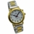 Sprechende Armbanduhr, analog, mit Alarm, Uhrzeit und Datum auf Französisch, für Blind- und Sehbehinderte, goldfarben, zweifarbiges Armband aus Edelstahl TUF-G505 - 1