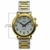 Sprechende Armbanduhr, analog, mit Alarm, Uhrzeit und Datum auf Französisch, für Blind- und Sehbehinderte, goldfarben, zweifarbiges Armband aus Edelstahl TUF-G505 - 7