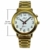 Sprechende Armbanduhr, analog, mit Alarm, Uhrzeit und Datum auf Französisch, für Blind- und Sehbehinderte, goldfarben, doppelte Verriegelung Armband aus Edelstahl TUF-G508 - 8