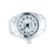 TOOGOO Unisex Quarzlegierung runde Weisse Zifferblatt arabische Ziffern Ring Uhr Silber - 4