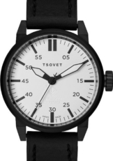 Tsovet FW44 Herren Schwarz Leder Armbanduhr svt-fw44–330110–02 - 1