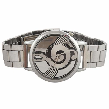 Wivarra Uhren Hinweis Notenschrift Metall Quarz Armbanduhr Mode - 5