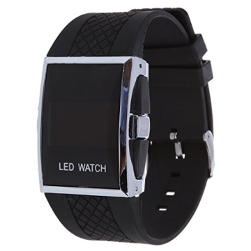 Cuasting Luxux Maenner rote LED helle Sport Armbanduhr Geschenk Art - Schwarz - 1