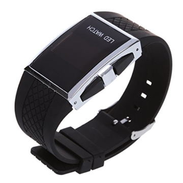 Cuasting Luxux Maenner rote LED helle Sport Armbanduhr Geschenk Art - Schwarz - 2