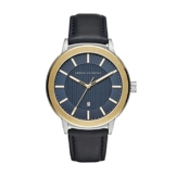 Emporio Armani Herren Analog Quarz Uhr mit Leder Armband AX1463 - 1
