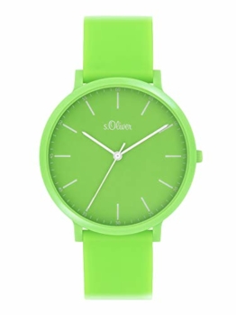 s.Oliver Unisex Analog Quarz Uhr mit Silicone Armband SO-4070-PQ - 1