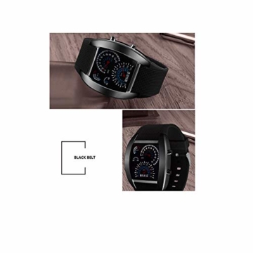 Sport-Uhr Unisex Multi Usage Instrumententafel Sport-Uhr-digital-elektronische Uhr Mit Lederarmband Fan Shaped Zifferblatt Uhr - 4