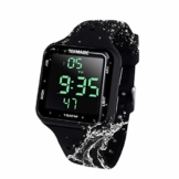 Tauchuhr 10 ATM Wasserdicht mit Stoppuhr Weckfunktion Dual Time Display 12/24 Stunden Format - 1