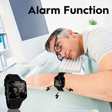 Tauchuhr 10 ATM Wasserdicht mit Stoppuhr Weckfunktion Dual Time Display 12/24 Stunden Format - 7