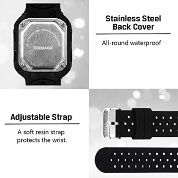 Tauchuhr 10 ATM Wasserdicht mit Stoppuhr Weckfunktion Dual Time Display 12/24 Stunden Format - 9