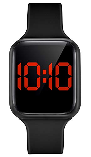 WUTAN Herren Uhren Digitaluhr Led Touch Auto Date Einfache Digital Uhr Armbanduhren für Herren Damen Jungen Mädchen Unisex mit Silikonband Schwarz - 2
