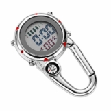 BESPORTBLE Clip auf Quarzuhr Karabineruhr Mini Pocket Fob Uhr für Klettern Outdoor-Aktivitäten (Rot) - 1