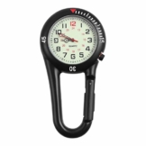Hemobllo Quarzuhr mit Clip aus Legierung Nachtlicht Rucksack Unisex Gürtel Schnalle Uhr schwarz mit weißem Zifferblatt Ideal für medizinische Kranken-Messungen (schwarz) - 1