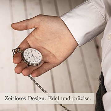 Hermann Jäckle - Konstanz II Quarz Taschenuhr für stilvolle Herren I edle Taschenuhr mit hochwertigem Miyota Quarzwerk I Taschenuhr Herren I Qualitätshandwerk inklusive Kette und Reiseetui - 7