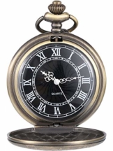 Hicarer Herren Analog Quarz Taschenuhr (Bronze) - 1