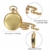 JewelryWe Herren Damen Taschenuhr Classic Glänzend Kettenuhr Analog Quarz Uhr mit Halskette Kette Umhängeuhr Pocket Watch Geschenk Gold - 8
