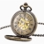 ManChDa Taschenuhr für Herren, spezielle Lupe, mechanisch, Handaufzug, Halbjäger, römische Ziffern, Antike Bronze Taschenuhr mit Kette - 2