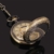 ManChDa Taschenuhr für Herren, spezielle Lupe, mechanisch, Handaufzug, Halbjäger, römische Ziffern, Antike Bronze Taschenuhr mit Kette - 5