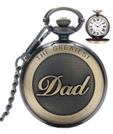 SRXWO Herren Taschenuhr Uhr Analog Quarz Taschen Uhren mit Edelstahl Kette Armband für Vati/Großvater Retro - 1