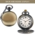 SRXWO Herren Taschenuhr Uhr Analog Quarz Taschen Uhren mit Edelstahl Kette Armband für Vati/Großvater Retro - 3