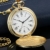 Vintage Taschenuhr Gold Stahl Herren Uhr mit Kette für Väter Tag - 5