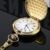 Vintage Taschenuhr Gold Stahl Herren Uhr mit Kette für Väter Tag - 6