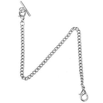 Taschenuhr Kette, Albert Weste Kette mit T Bar & Karabinerverschluss ManChDa Taschenuhr Kette Link 14.7 inch (37.5 cm) - 4