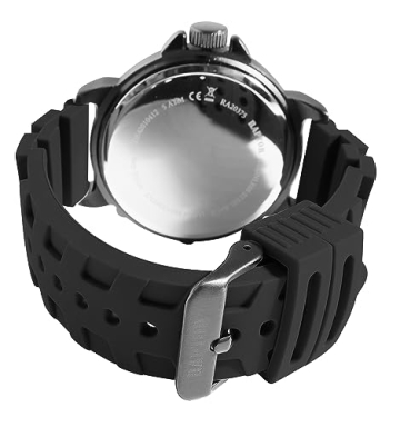 Raptor Xander Herren-Uhr Silikon Armband Datum Analog Quarz RA20375 (schwarz) - 4