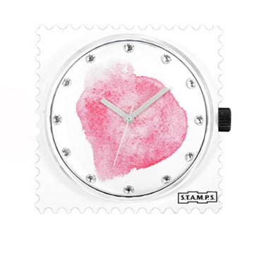 S.T.A.M.P.S. Stamps Uhr komplett - Zifferblatt Diamond Blod mit Lederarmband pink - 2
