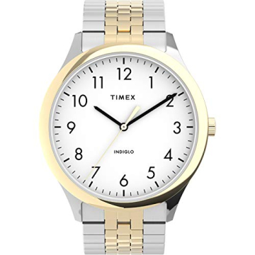 Timex Moderne Herren-Armbanduhr Easy Reader, 40 mm, Zweifarbig/Wei , Armband - 1